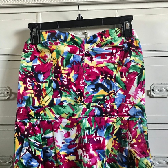H&M / Colorful Strapless Fitted Dress / SZ 12 - Picture 2 of 6